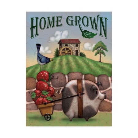 Trademark Fine Art Margaret Wilson 'Pig And Strawberries' Canvas Art, 24x32 ALI43231-C2432GG